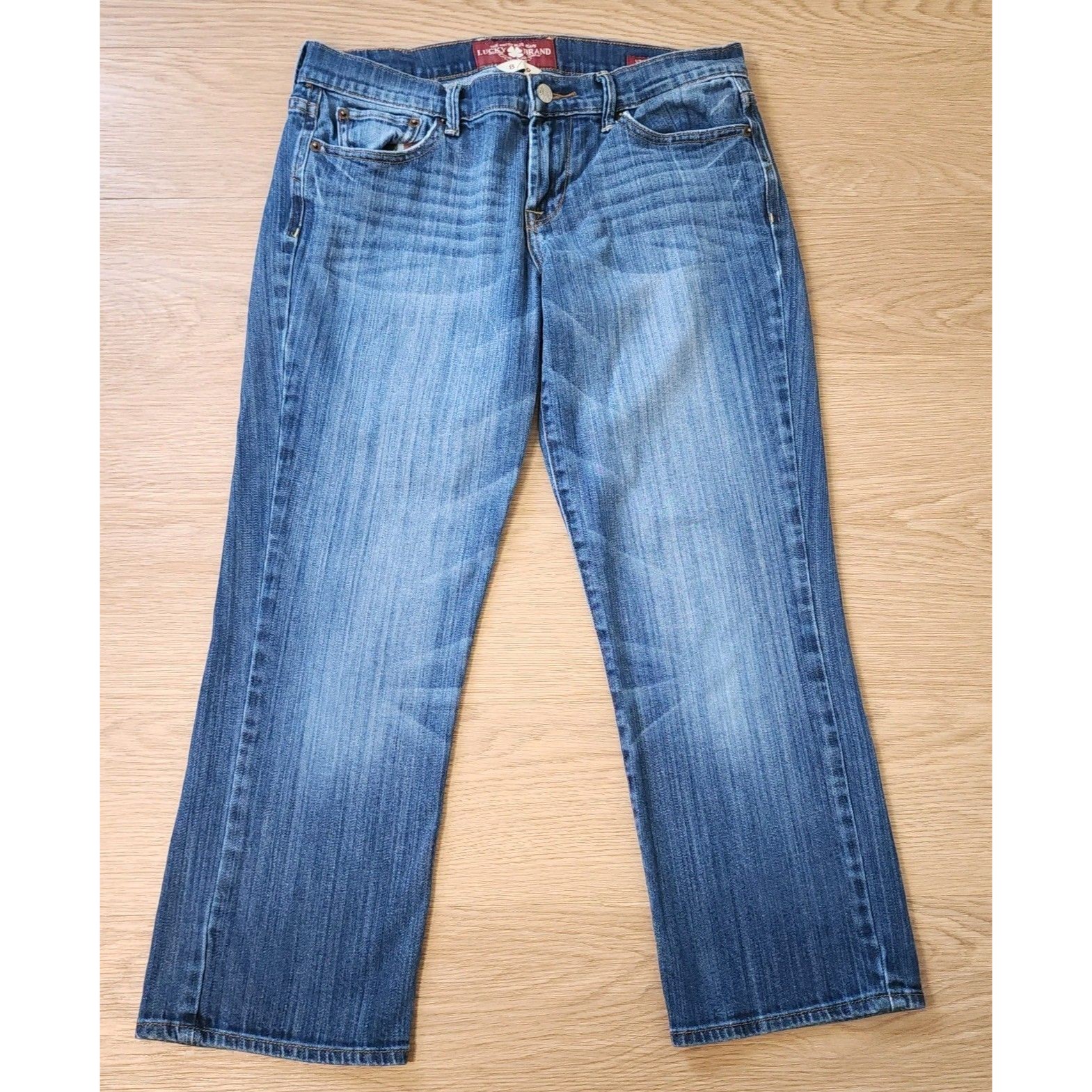 Lucky Brand Jeans Womens 829 Midrise Flare Medium Wash Denim Blue Stretch 32x28
